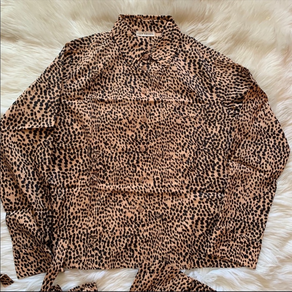 New! ULLA JOHNSON Ivy Cheetah Animal Print PJ Set - Picture 9 of 16